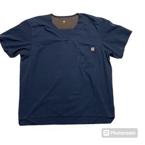 Carhartt Scrubs Top Only Short Sleeves Navy Men’s Size XL